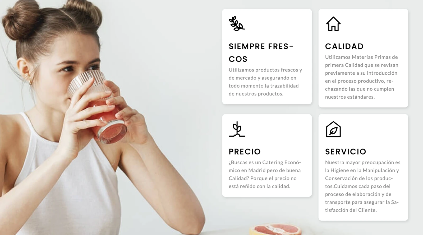 Captura del diseño web de Millana