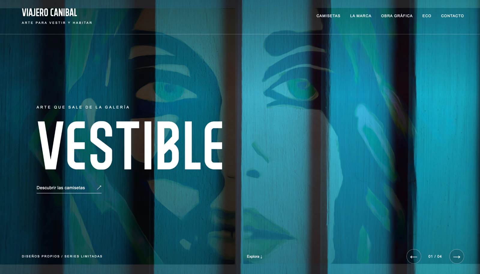 Captura del diseño web de Viajero Canibal